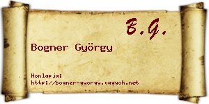 Bogner György névjegykártya