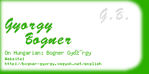gyorgy bogner business card